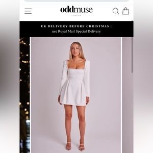 Odd Muse White Pearl Dress Size M
